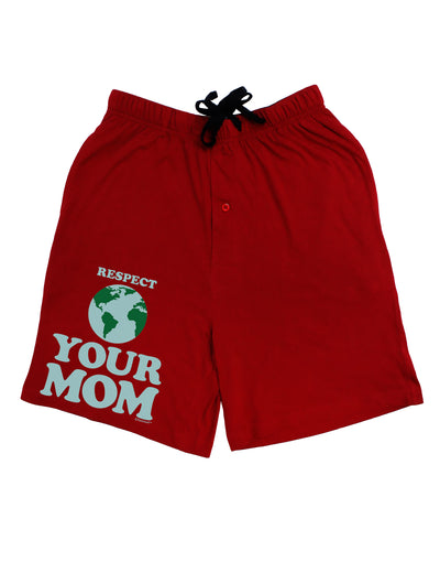 Respect Your Mom - Mother Earth Design - Color Adult Lounge Shorts by TooLoud-Lounge Shorts-TooLoud-Red-Small-Davson Sales