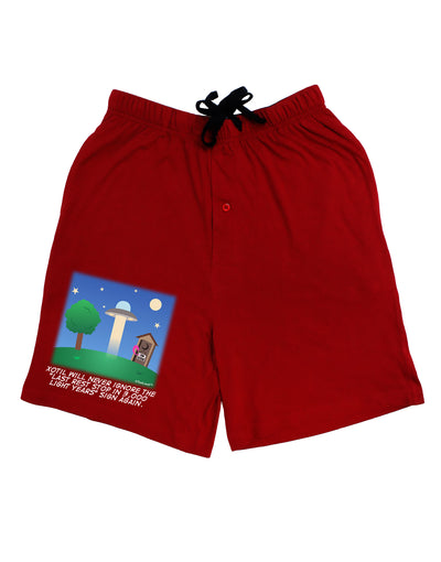 UFO Stopping At an Out-house Text Adult Lounge Shorts - Red or Black by TooLoud-Lounge Shorts-TooLoud-Black-Small-Davson Sales