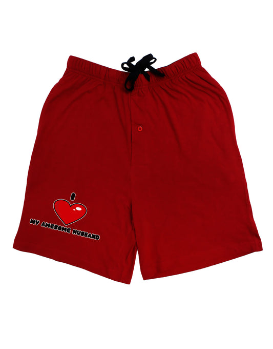 I Heart My Awesome Husband Adult Lounge Shorts by TooLoud-Lounge Shorts-TooLoud-Red-Small-Davson Sales