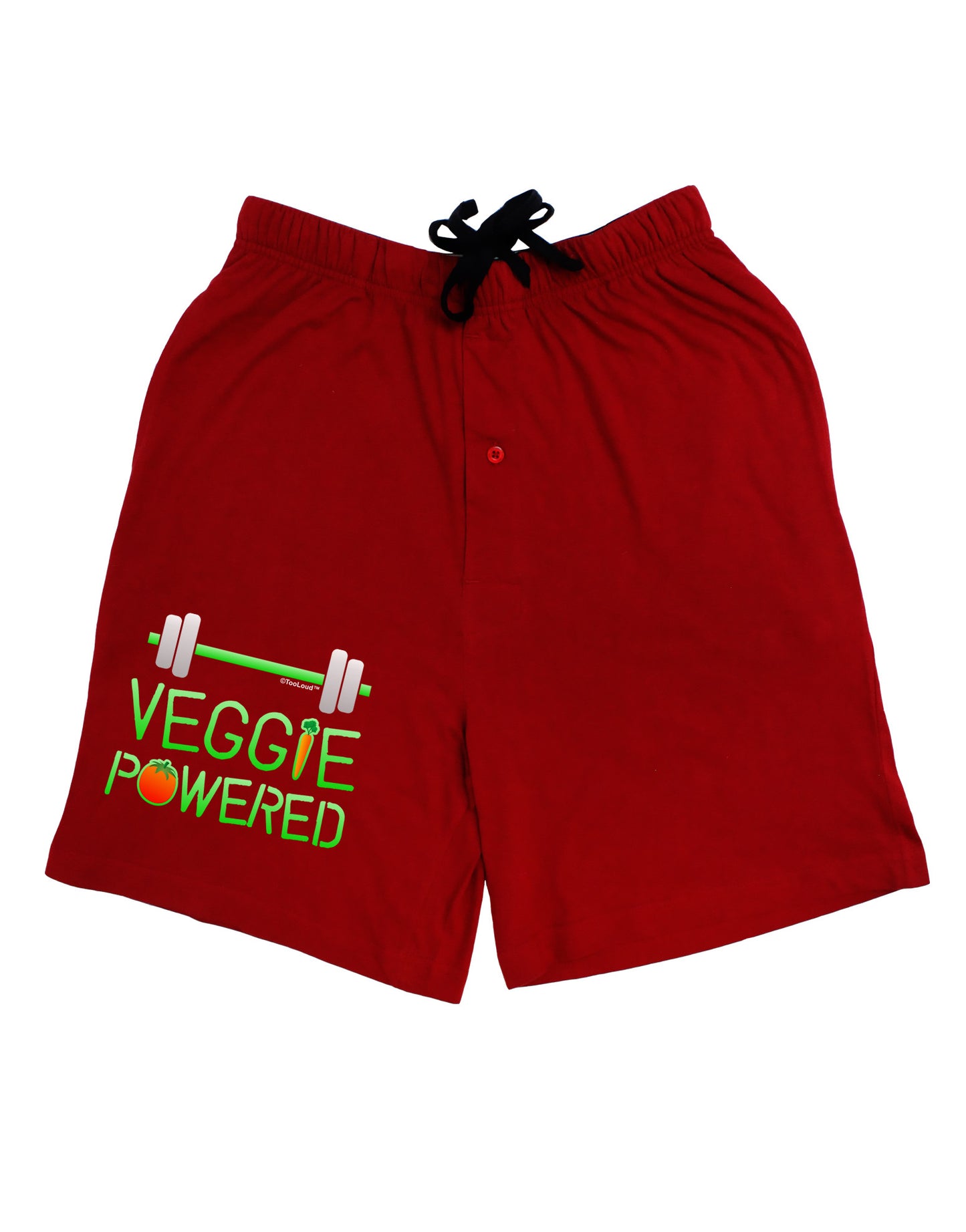 TooLoud Veggie Powered Adult Lounge Shorts-Lounge Shorts-TooLoud-Red-Small-Davson Sales