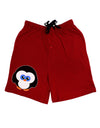 Cute Penguin Christmas Adult Lounge Shorts - Red or Black-Lounge Shorts-TooLoud-Red-Small-Davson Sales