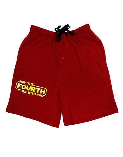 May The Fourth Be With You Adult Lounge Shorts-Lounge Shorts-TooLoud-Red-Small-Davson Sales