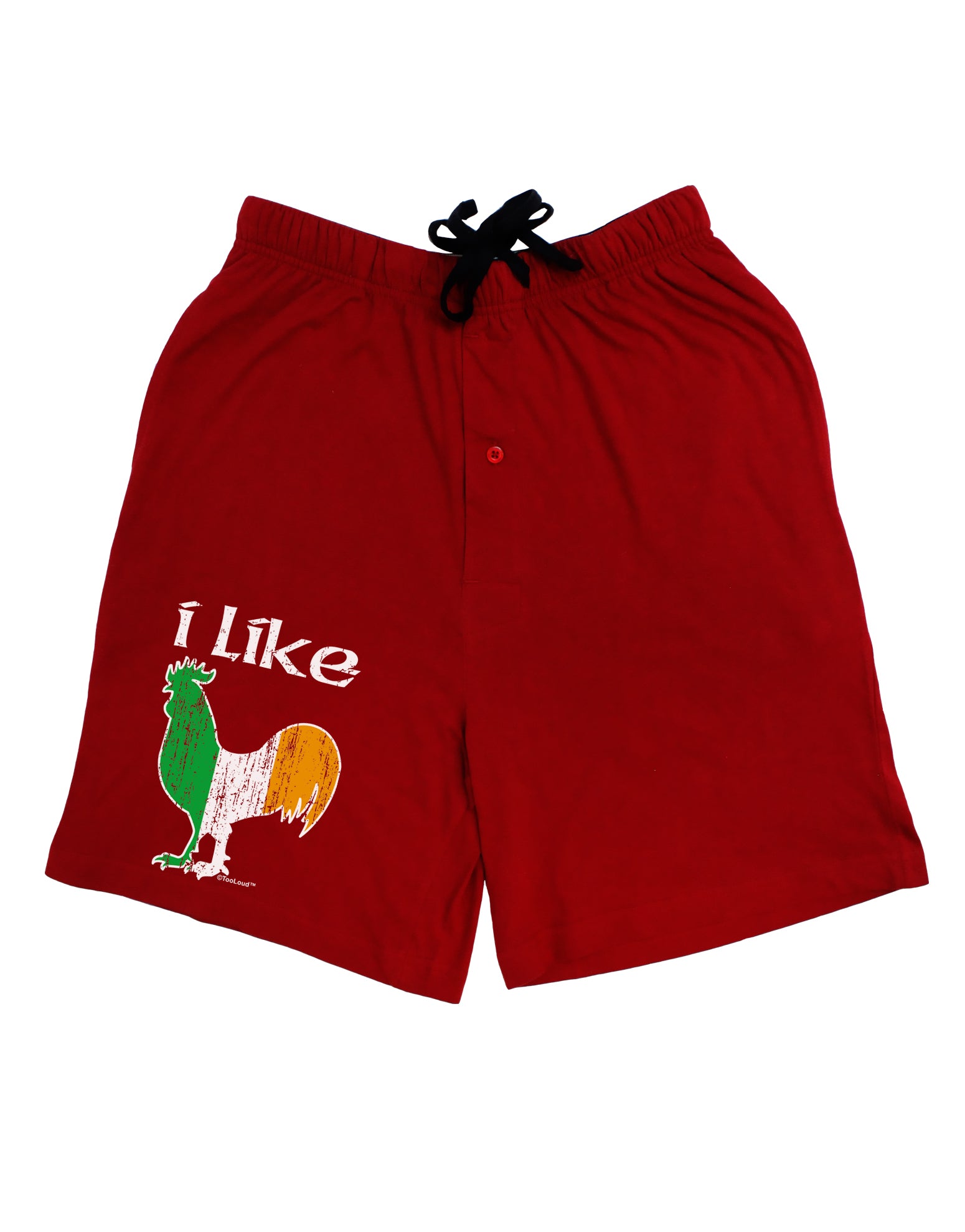 I Like Irish Rooster Silhouette Adult Lounge Shorts - Red or Black by TooLoud-Lounge Shorts-TooLoud-Black-Small-Davson Sales