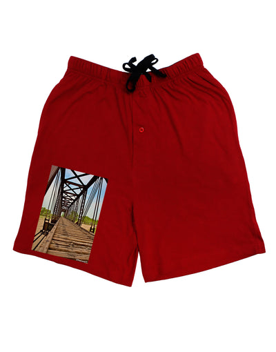 Colorado Landscape Bridge Adult Lounge Shorts-Lounge Shorts-TooLoud-Red-Small-Davson Sales