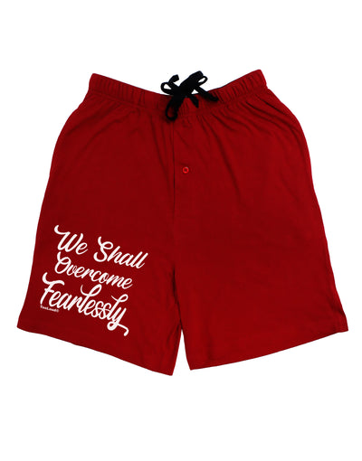 We shall Overcome Fearlessly Dark Adult Lounge Shorts-Lounge Shorts-TooLoud-Red-Small-Davson Sales