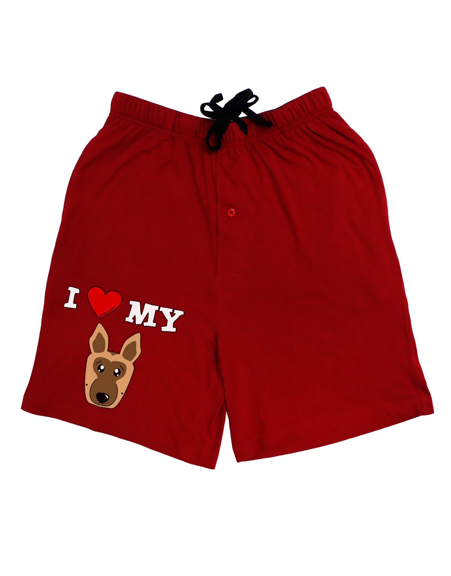 I Heart My - Cute German Shepherd Dog Adult Lounge Shorts - Red or Black by TooLoud-Lounge Shorts-TooLoud-Black-Small-Davson Sales