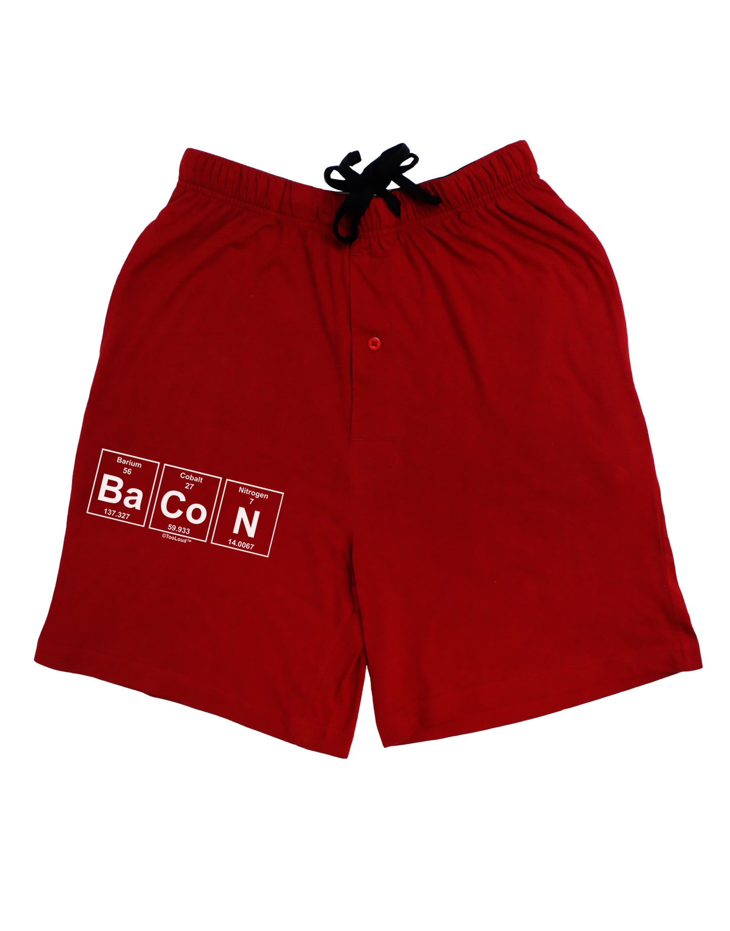 TooLoud presents the sophisticated Bacon Periodic Table of Elements Adult Night Shirt Dress-Night Shirt-TooLoud-Red-One-Size-Davson Sales