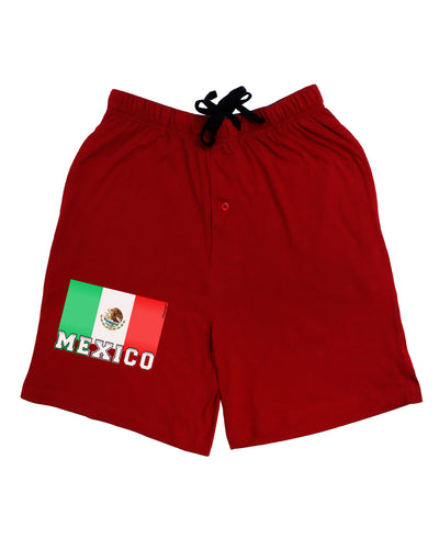 Mexico Flag Dark Adult Lounge Shorts-Lounge Shorts-TooLoud-Red-Small-Davson Sales