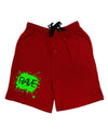 Rave Splatter Green Relaxed Adult Lounge Shorts-Lounge Shorts-TooLoud-Red-Small-Davson Sales