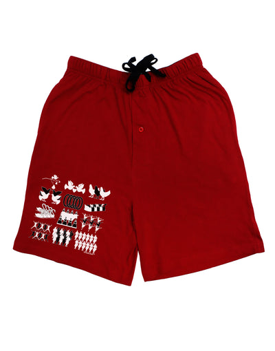 Twelve Days of Christmas Adult Lounge Shorts-Lounge Shorts-TooLoud-Red-Small-Davson Sales