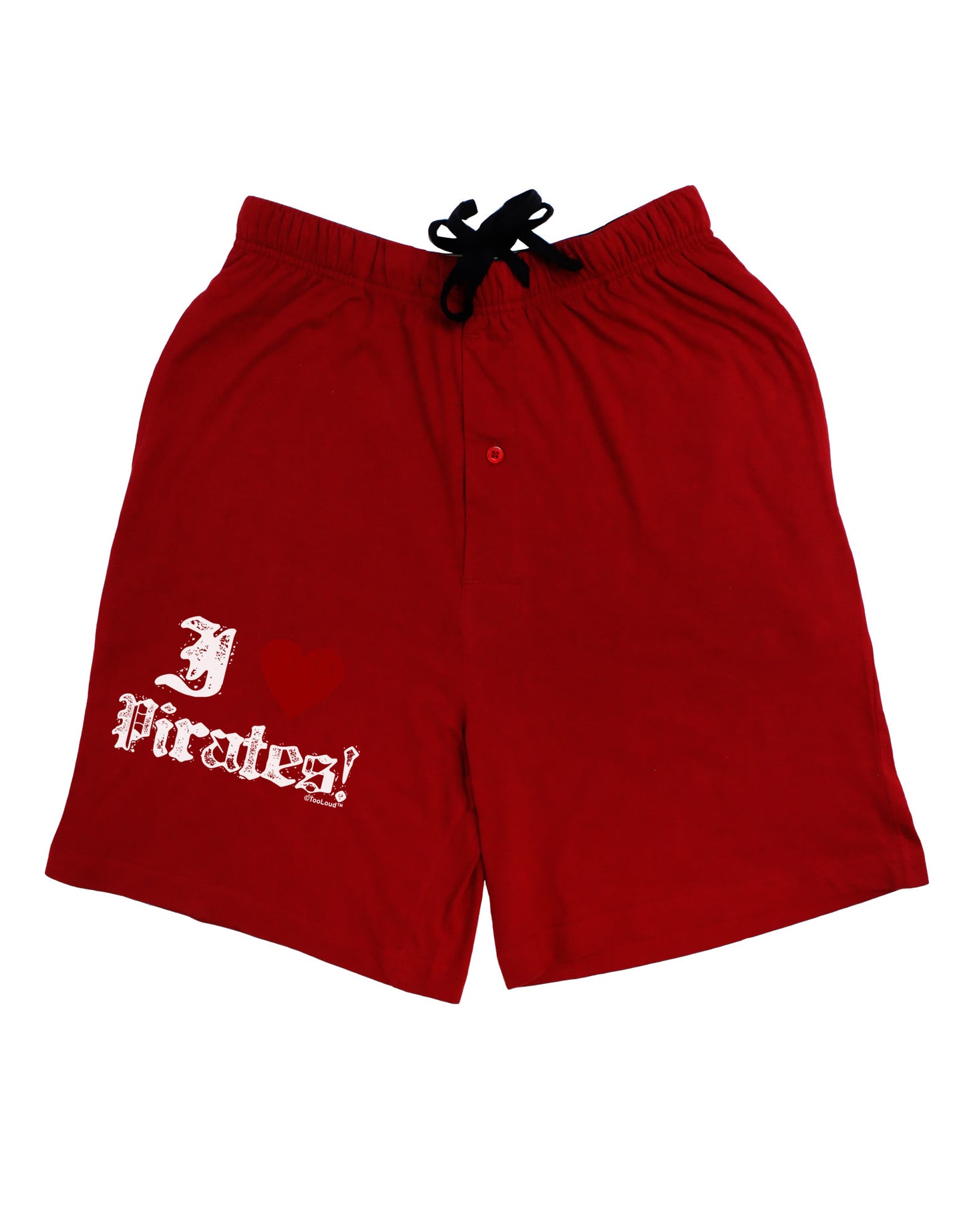 I Heart Pirates Adult Lounge Shorts-Lounge Shorts-TooLoud-Red-Small-Davson Sales