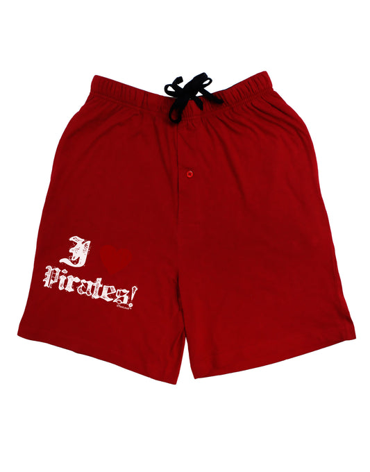 I Heart Pirates Adult Lounge Shorts-Lounge Shorts-TooLoud-Red-Small-Davson Sales