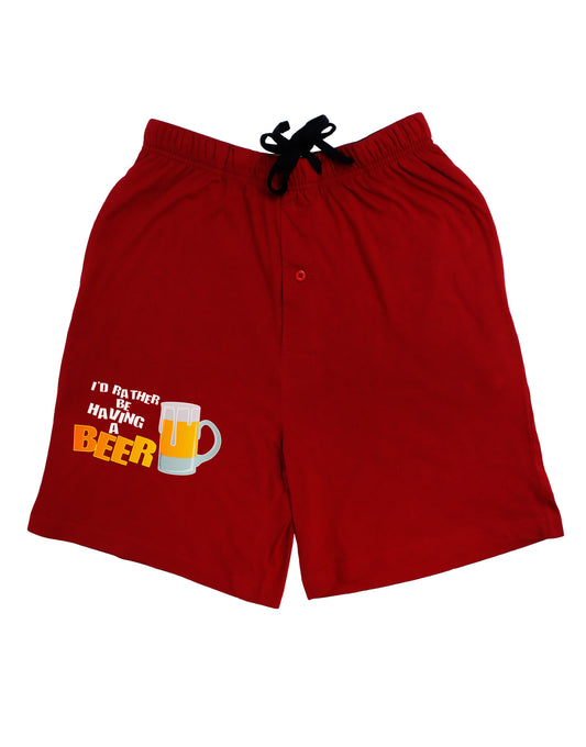 I'd Rather Be Having A Beer Adult Lounge Shorts-Lounge Shorts-TooLoud-Red-Small-Davson Sales