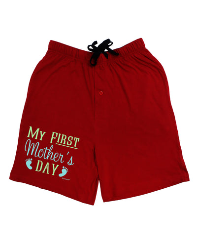 My First Mother's Day - Baby Feet - Blue Adult Lounge Shorts by TooLoud-Lounge Shorts-TooLoud-Black-Small-Davson Sales