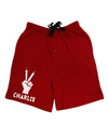 Hand Peace Sign - Charlie Design Adult Lounge Shorts - Red or Black by TooLoud-Lounge Shorts-TooLoud-Black-Small-Davson Sales