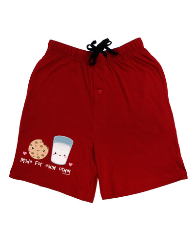 Cute Milk and Cookie - Made for Each Other Adult Lounge Shorts - Red or Black by TooLoud-Lounge Shorts-TooLoud-Black-Small-Davson Sales