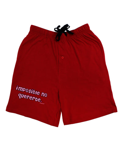 Imposible No Quererte Adult Lounge Shorts - Red or Black by TooLoud-Lounge Shorts-TooLoud-Black-Small-Davson Sales