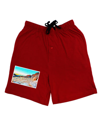 CO Rockies View Watercolor Adult Lounge Shorts-Lounge Shorts-TooLoud-Red-Small-Davson Sales