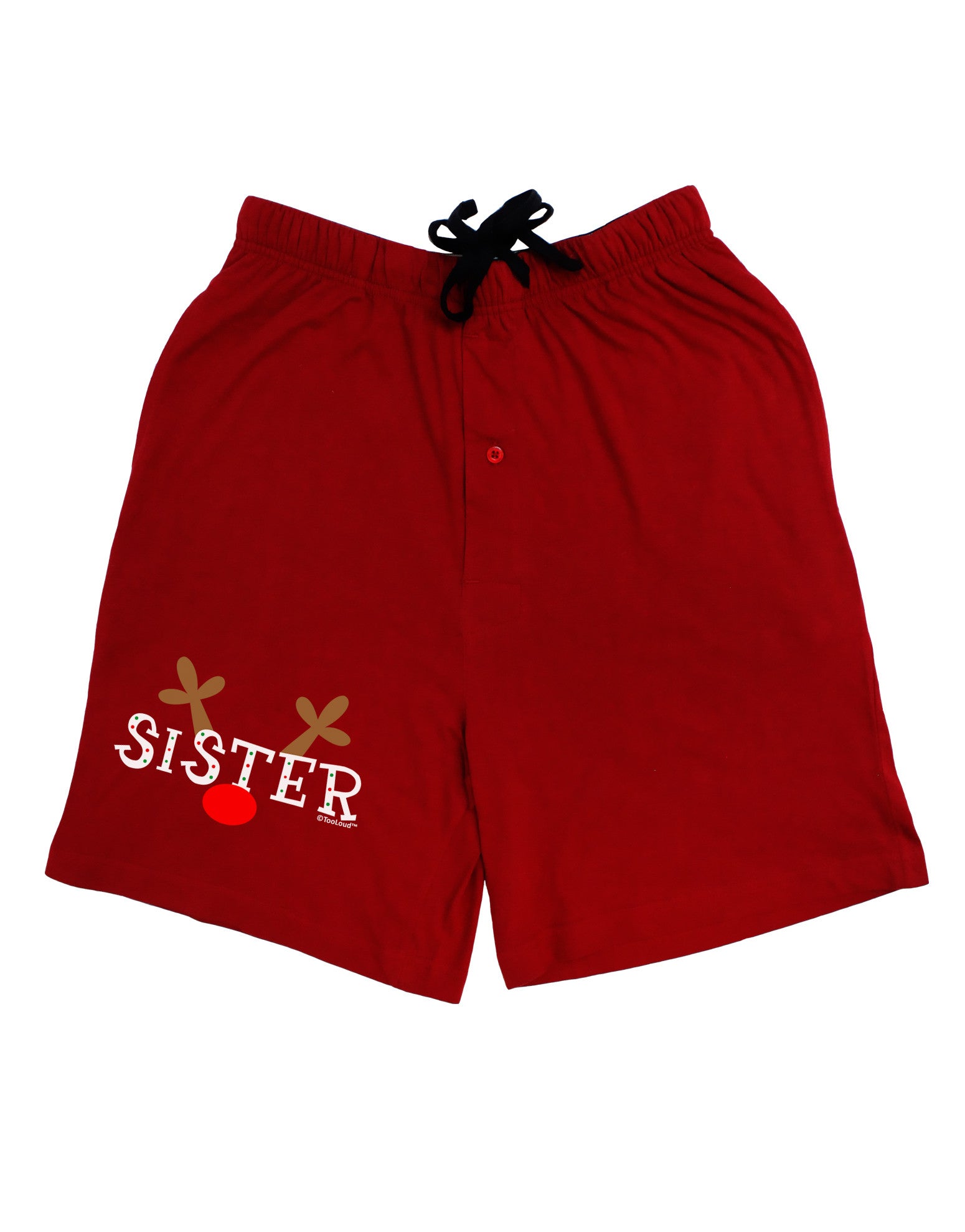 Stylish Reindeer-themed Sister Adult Night Shirt Dress for a Coordinated Family Christmas Look-Night Shirt-TooLoud-Red-One-Size-Davson Sales