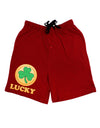 Shamrock Button - Lucky Adult Lounge Shorts - Red or Black by TooLoud-Lounge Shorts-TooLoud-Red-Small-Davson Sales