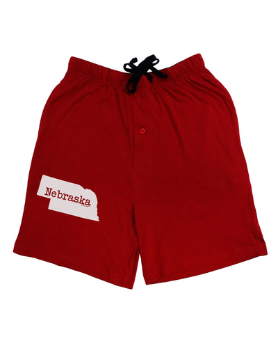 Nebraska - United States Shape Adult Lounge Shorts - Red or Black by TooLoud-Lounge Shorts-TooLoud-Red-Small-Davson Sales