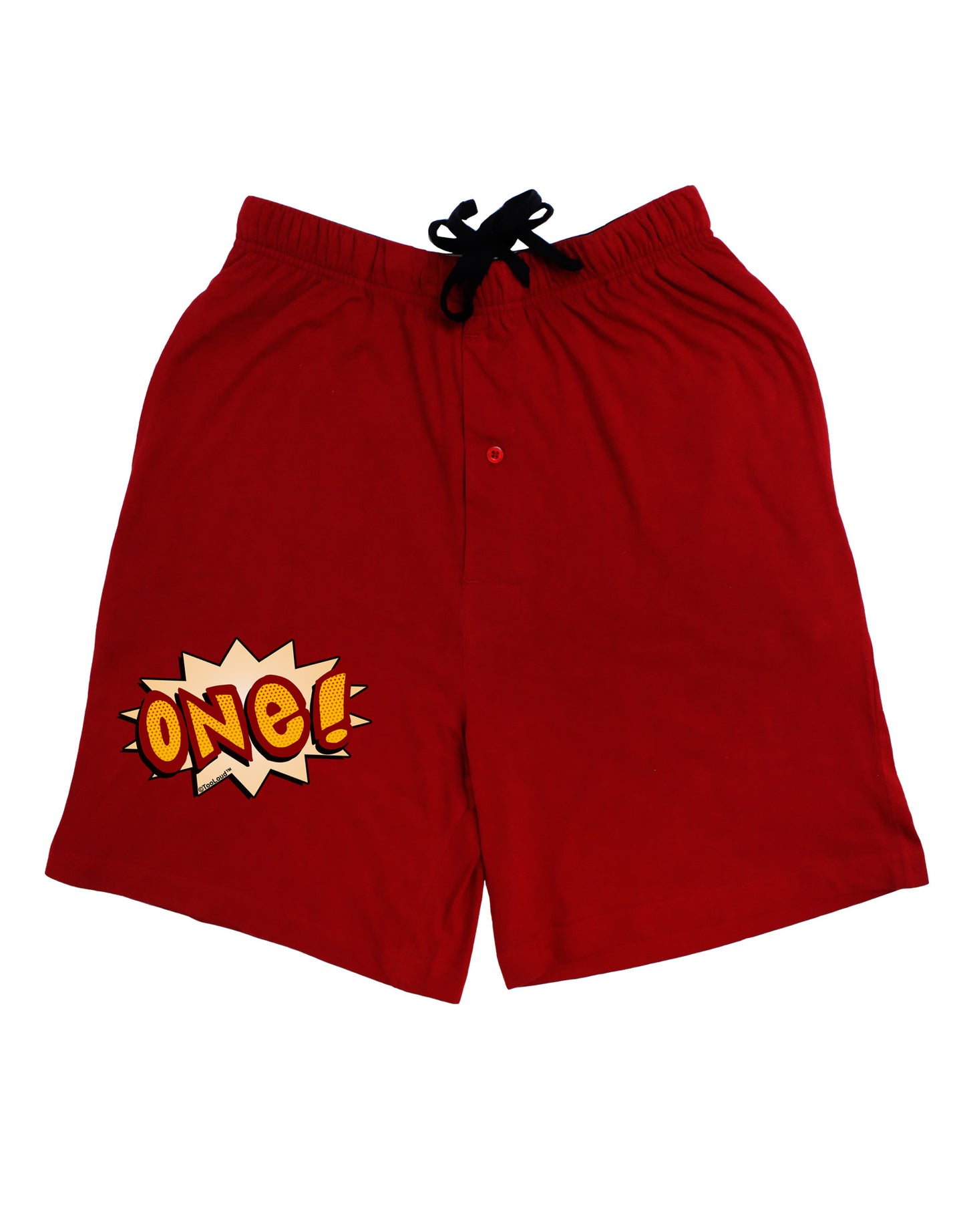 Onomatopoeia One Birthday Adult Lounge Shorts-Lounge Shorts-TooLoud-Red-Small-Davson Sales