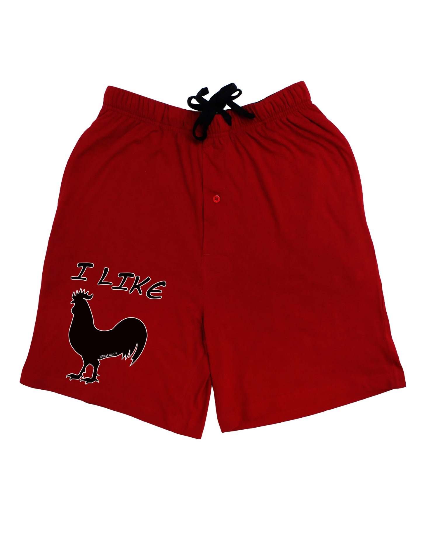 I Like Rooster Silhouette - Funny Adult Lounge Shorts - Red or Black by TooLoud-Lounge Shorts-TooLoud-Black-Small-Davson Sales