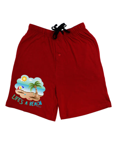 Fun Summer Beach Scene - Life's a Beach Adult Lounge Shorts by TooLoud-Lounge Shorts-TooLoud-Black-Small-Davson Sales