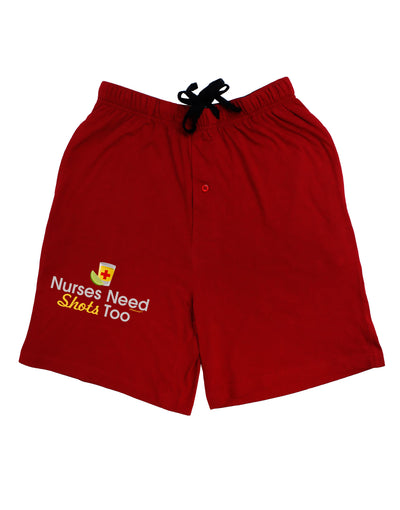 Nurses Need Shots Too Adult Lounge Shorts-Lounge Shorts-TooLoud-Red-Small-Davson Sales