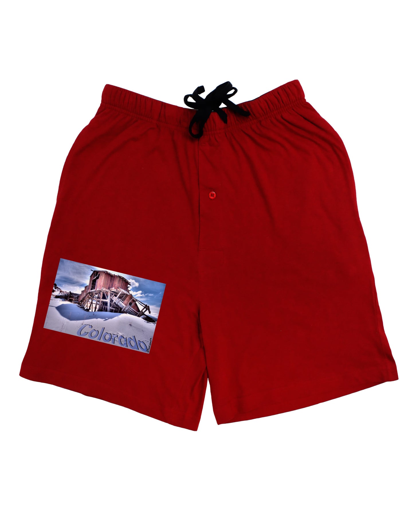 Victor Mines Colorado Text Adult Lounge Shorts-Lounge Shorts-TooLoud-Red-Small-Davson Sales