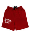 World's Okayest Sister Text Adult Lounge Shorts - Red or Black by TooLoud-Lounge Shorts-TooLoud-Black-Small-Davson Sales