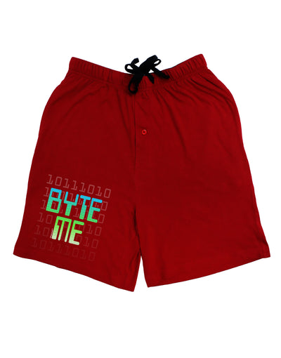 Byte Me Adult Lounge Shorts-Lounge Shorts-TooLoud-Red-Small-Davson Sales