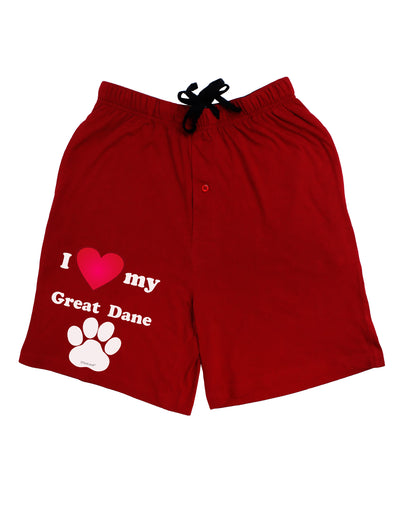 I Heart My Great Dane Adult Lounge Shorts by TooLoud-Lounge Shorts-TooLoud-Red-Small-Davson Sales