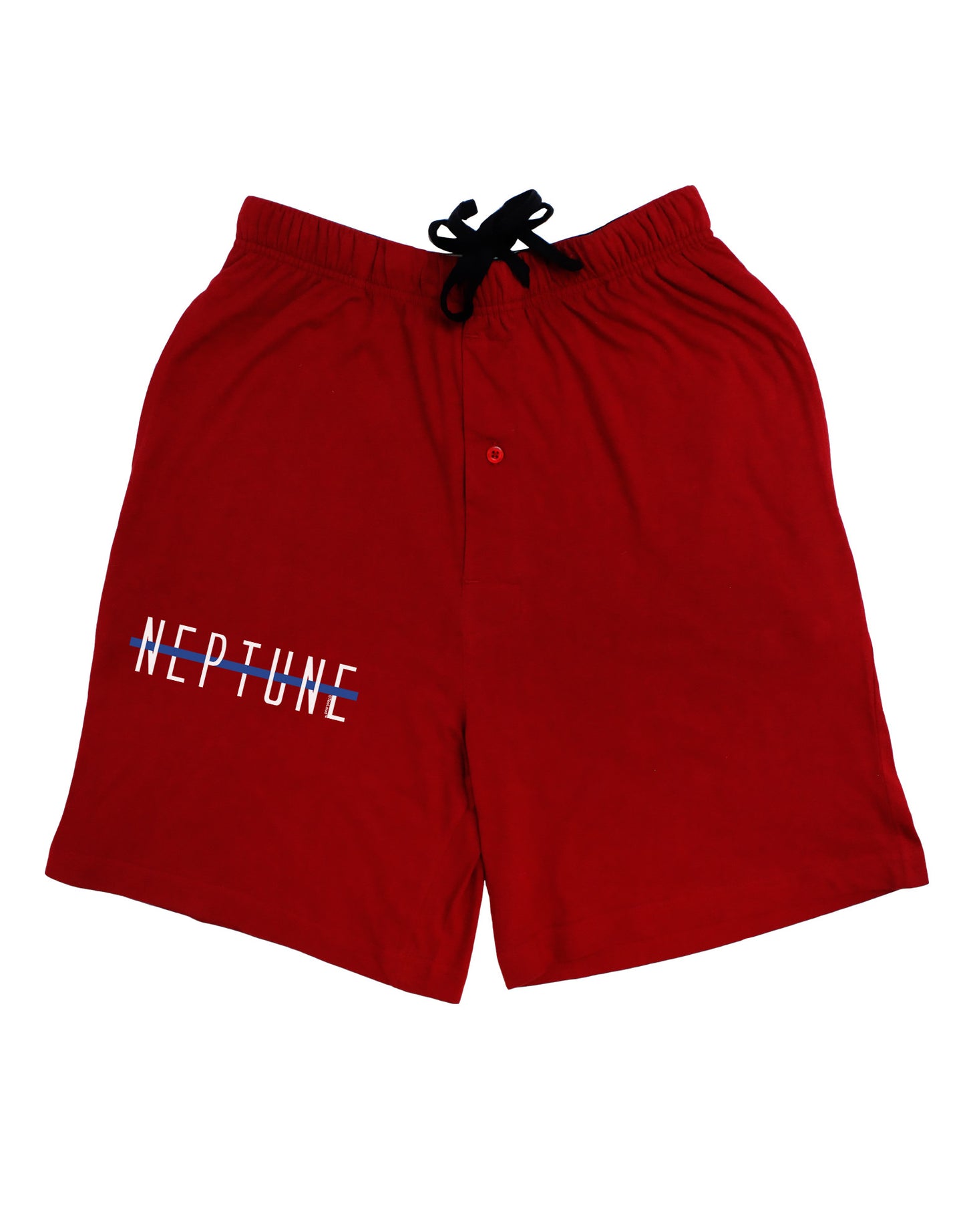 Planet Neptune Text Only Dark Adult Lounge Shorts-Lounge Shorts-TooLoud-Red-Small-Davson Sales