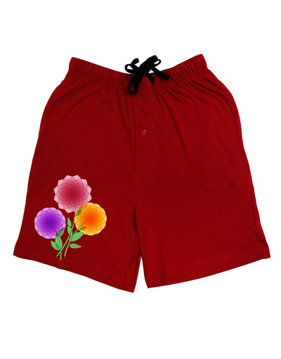 Crystal Dahlias Adult Lounge Shorts-Lounge Shorts-TooLoud-Red-Small-Davson Sales