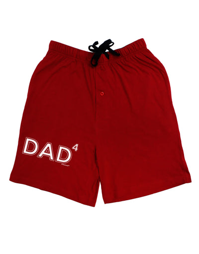 Dad to the Fourth Power - Dad of Four Adult Lounge Shorts-Lounge Shorts-TooLoud-Red-Small-Davson Sales