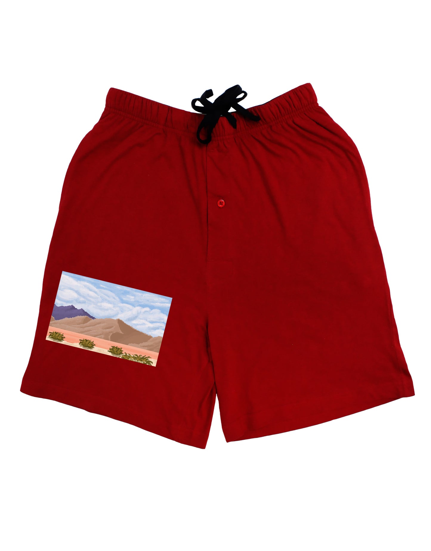 Pixel Landscape - Desert Adult Lounge Shorts-Lounge Shorts-TooLoud-Red-Small-Davson Sales