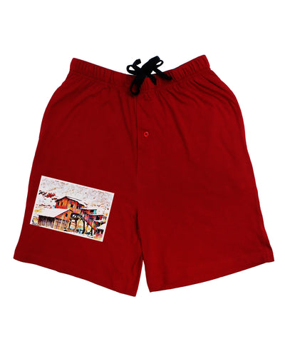 Mine Scene Colorado Watercolor Adult Lounge Shorts-Lounge Shorts-TooLoud-Red-Small-Davson Sales