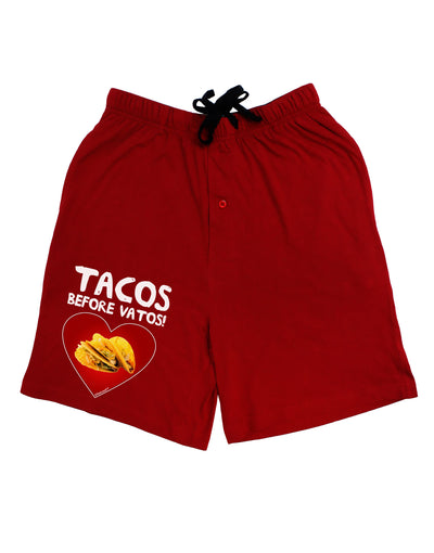 Tacos before Vatos Adult Lounge Shorts-Lounge Shorts-TooLoud-Red-Small-Davson Sales