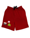 Cute Sushi and Wasabi Love Adult Lounge Shorts - Red or Black by TooLoud-Lounge Shorts-TooLoud-Black-Small-Davson Sales