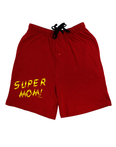 Super Mom - Lightening Bolt Design Adult Lounge Shorts by TooLoud-Lounge Shorts-TooLoud-Black-Small-Davson Sales