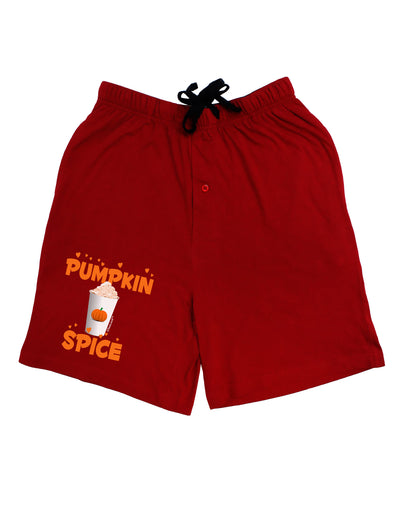 Pumpkin Spice Latte Hearts Relaxed Adult Lounge Shorts-Lounge Shorts-TooLoud-Red-Small-Davson Sales