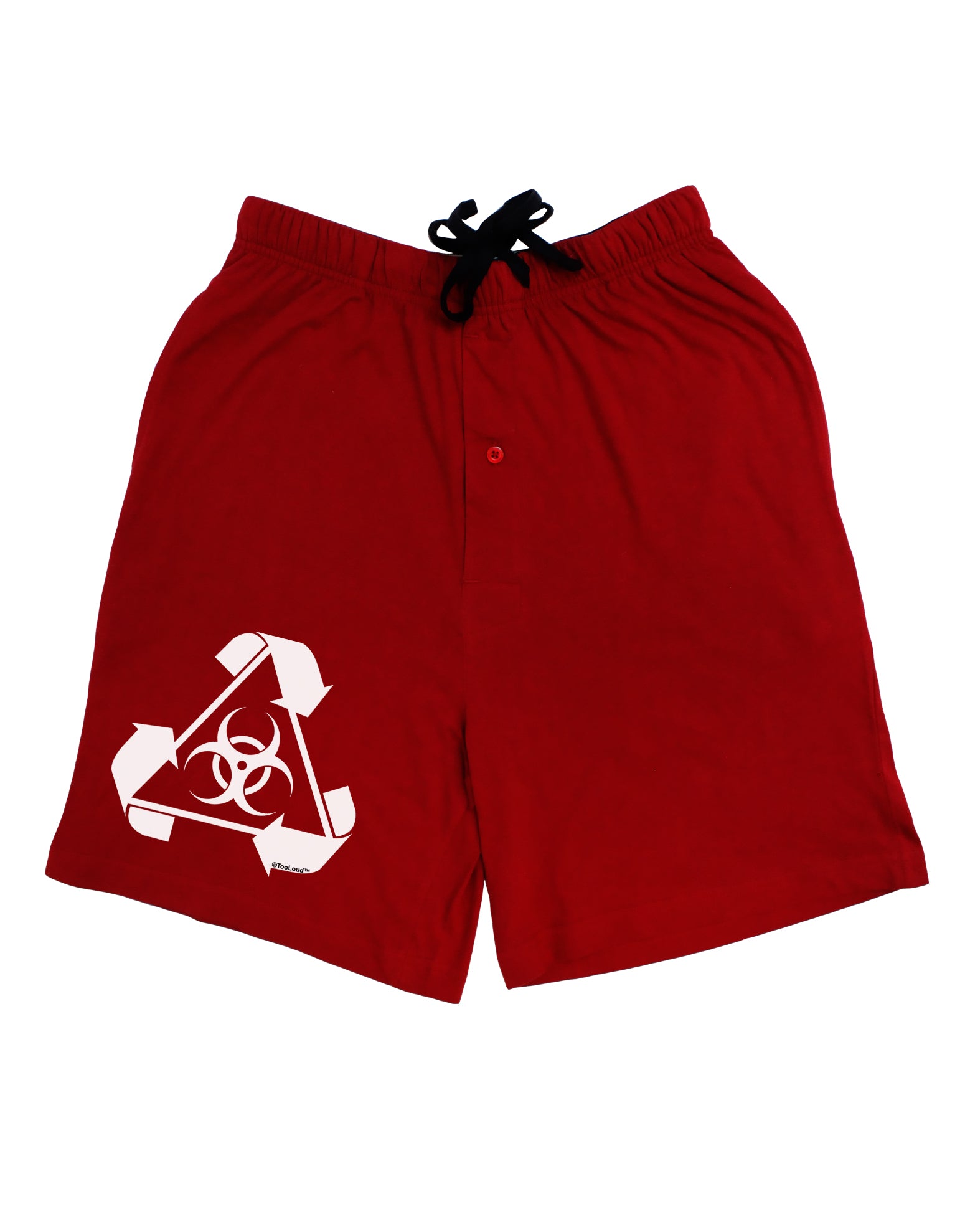 Recycle Biohazard Sign Black and White Adult Lounge Shorts by TooLoud-Lounge Shorts-TooLoud-Black-Small-Davson Sales