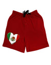 Mexican Flag Heart - Beveled Adult Lounge Shorts - Red or Black by TooLoud-Lounge Shorts-TooLoud-Red-Small-Davson Sales