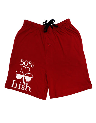 50 Percent Irish - St Patricks Day Adult Lounge Shorts - Red or Black by TooLoud-Lounge Shorts-TooLoud-Red-Small-Davson Sales