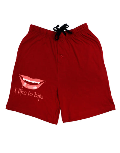 Like to Bite Adult Lounge Shorts-Lounge Shorts-TooLoud-Red-Small-Davson Sales