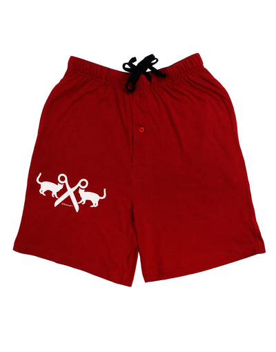 Two Cats With Scissors Adult Lounge Shorts - Red or Black by TooLoud-Lounge Shorts-TooLoud-Black-Small-Davson Sales