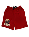 Strong Bison Cutout Adult Lounge Shorts-Lounge Shorts-TooLoud-Red-Small-Davson Sales