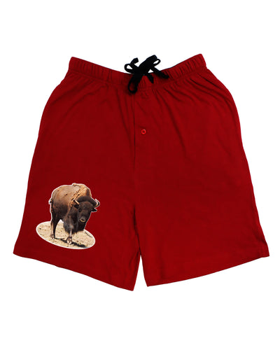 Strong Bison Cutout Adult Lounge Shorts-Lounge Shorts-TooLoud-Red-Small-Davson Sales