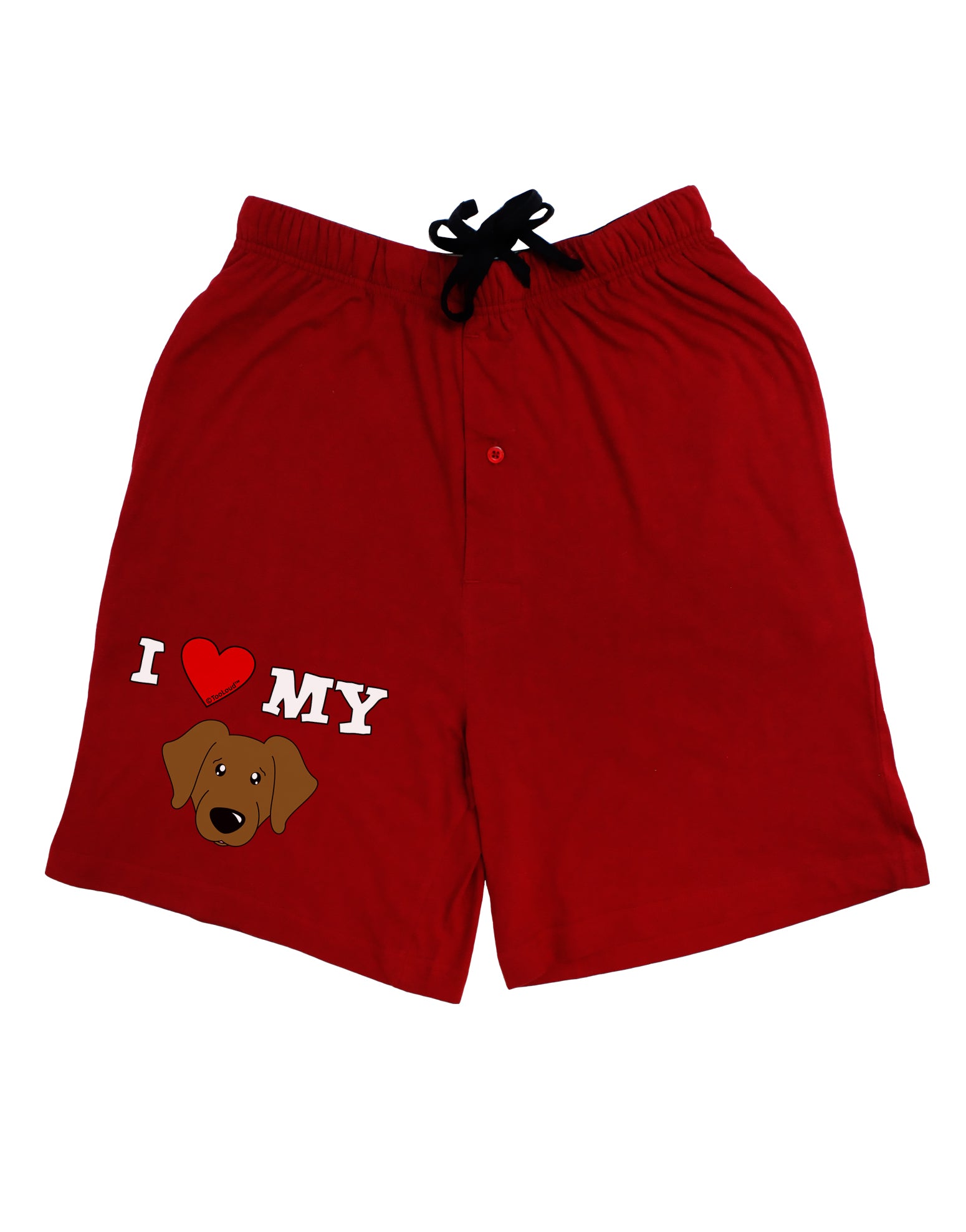 I Heart My - Cute Chocolate Labrador Retriever Dog Adult Lounge Shorts - Red or Black by TooLoud-Lounge Shorts-TooLoud-Black-Small-Davson Sales